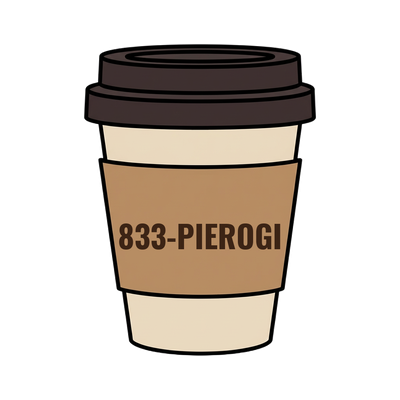 833-PIEROGI on a coffee cup