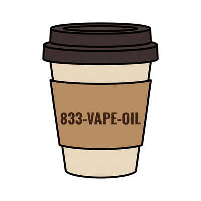833-VAPE-OIL on a coffee cup