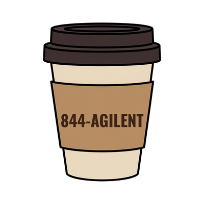 844-AGILENT on a coffee cup