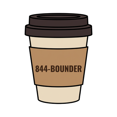 844-BOUNDER on a coffee cup
