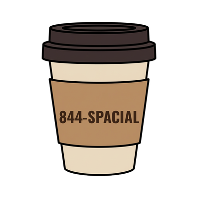 844-SPACIAL on a coffee cup