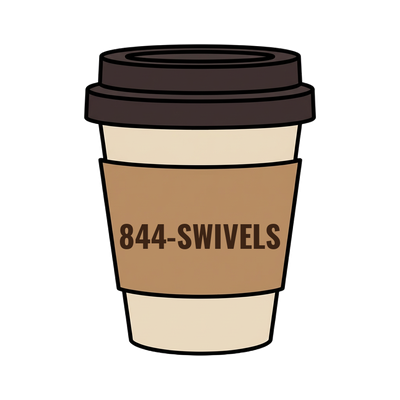844-SWIVELS on a coffee cup