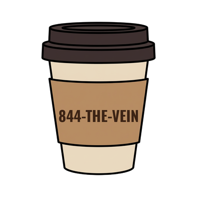844-THE-VEIN on a coffee cup