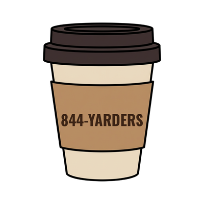 844-YARDERS on a coffee cup