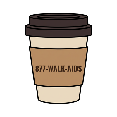 877-WALK-AIDS on a coffee cup